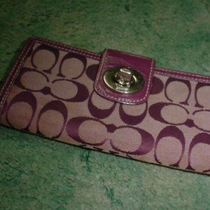 COACH Dark Purple Signature Wallet